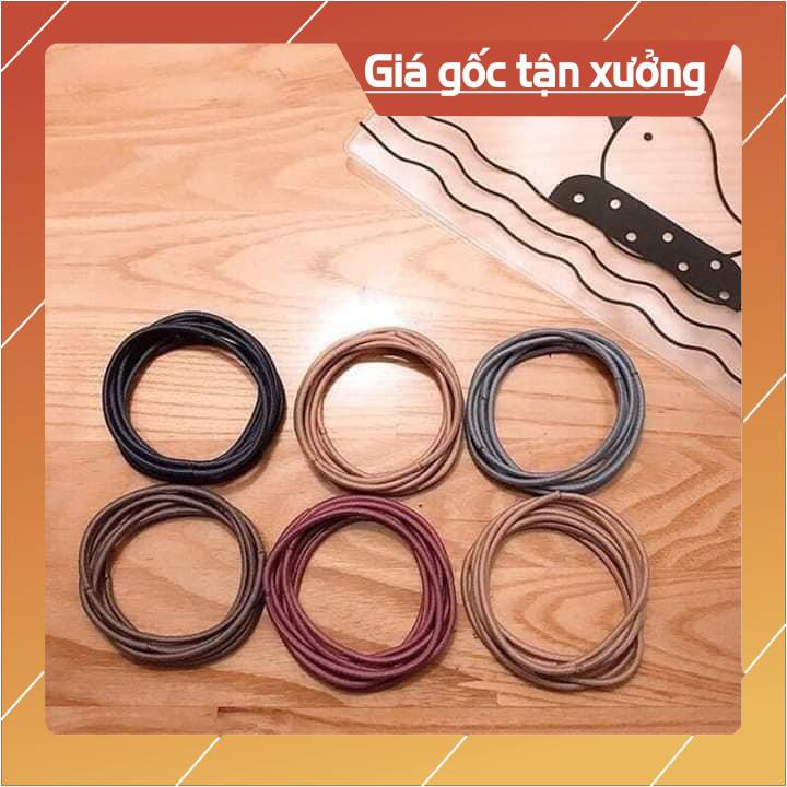 Buộc tóc 100 cái có túi zip đựng tiện lơi