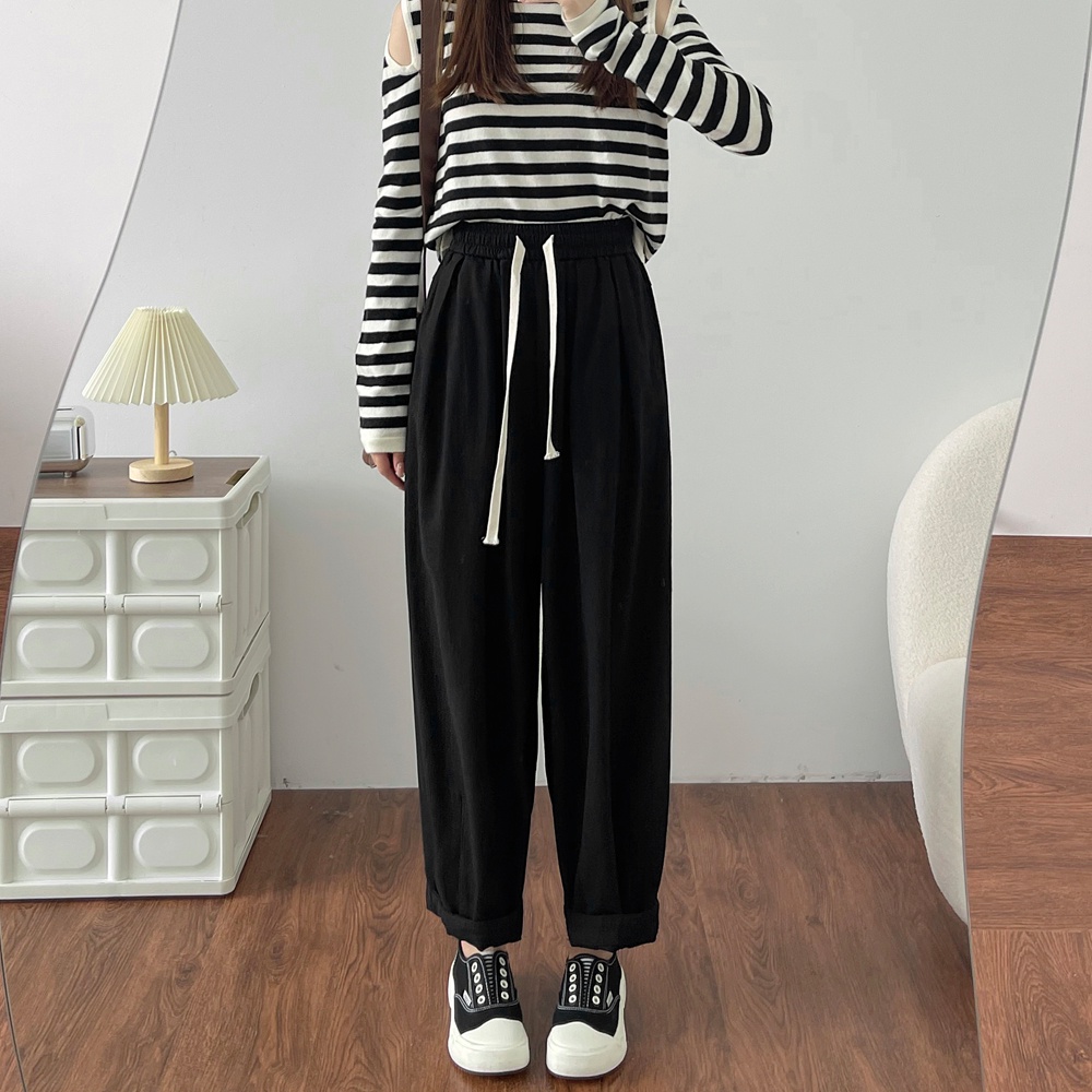 Quần Kaki Ống Rộng Lưng Cao Thời Trang Thu Đông Dành Cho Nữ 57436