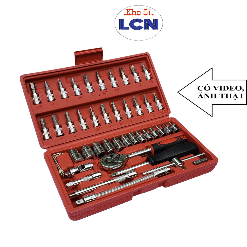 Bộ Dụng Cụ Mở Bu Lông Ốc Vít, Sửa Chữa Ô Tô Xe Máy Đa Năng 46 Chi Tiết