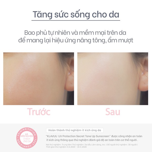 Kem chống nắng nâng tone KLAVUU UV Protection Secret  Tone up sunscreen SPF 50+PA++++ 50ml