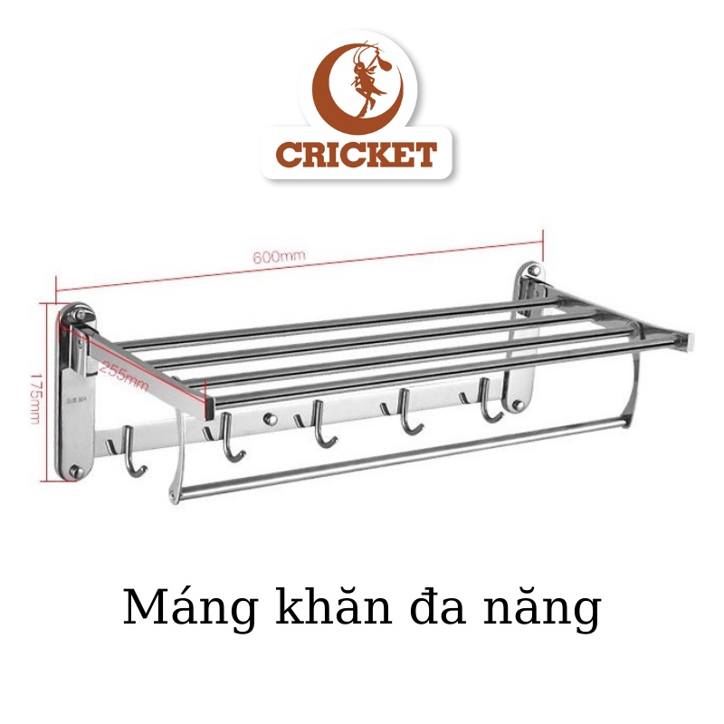 Kệ treo khăn đôi 2 tầng,giá treo khăn (INOX 304) bóng sáng treo khăn phòng tắm sang trọng - (KBMK15)