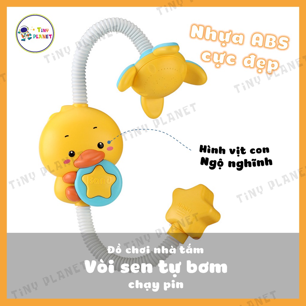 Vòi sen tự bơm đồ chơi nhà tắm hình chú vịt chạy pin ngộ nghĩnh cho bé