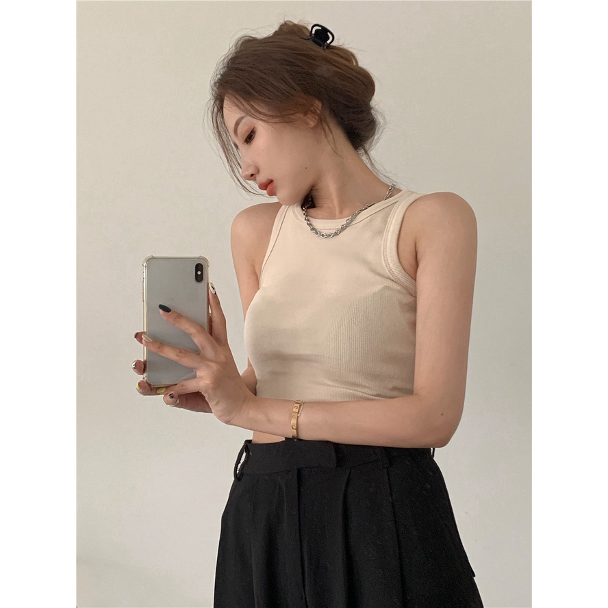 Áo Ba Lỗ Nữ Dáng Croptop 100% Cotton Phong Cách Sexy Ôm Body | BigBuy360 - bigbuy360.vn