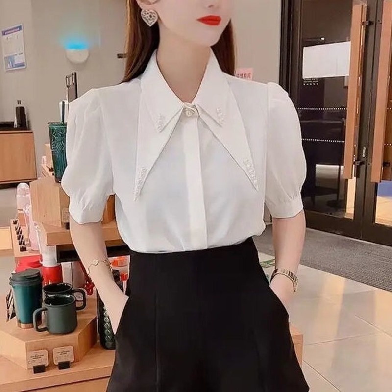 Áo Sơ Mi Chiffon Satin Tay Phồng Dáng Rộng Thời Trang 2022 Cho Nữ