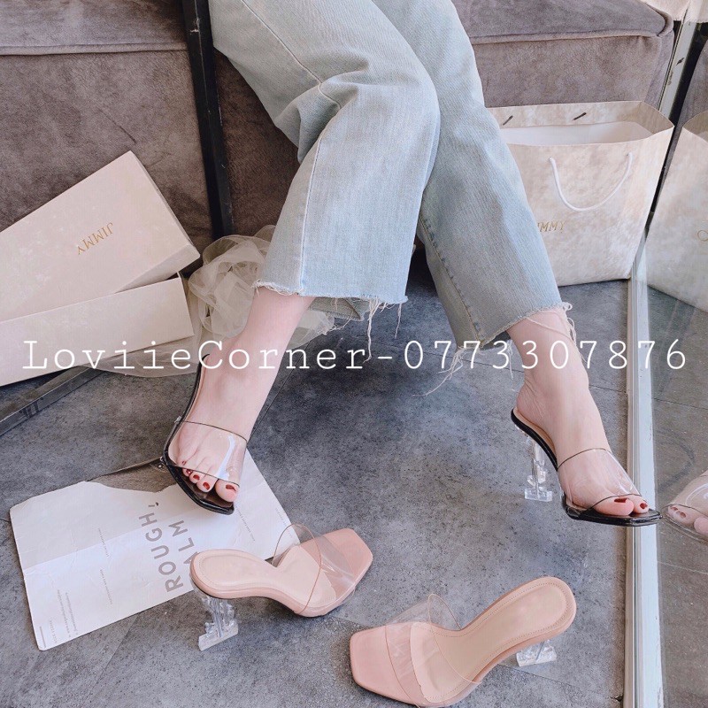 DÉP CAO GÓT LOVIIECORNER - GUỐC NỮ CAO GÓT QUAI TRONG 9 PHÂN THỜI TRANG D200358