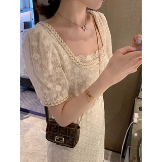 Đầm Ren Dài Phong Cách Retro Thời Trang Mùa Hè 2020