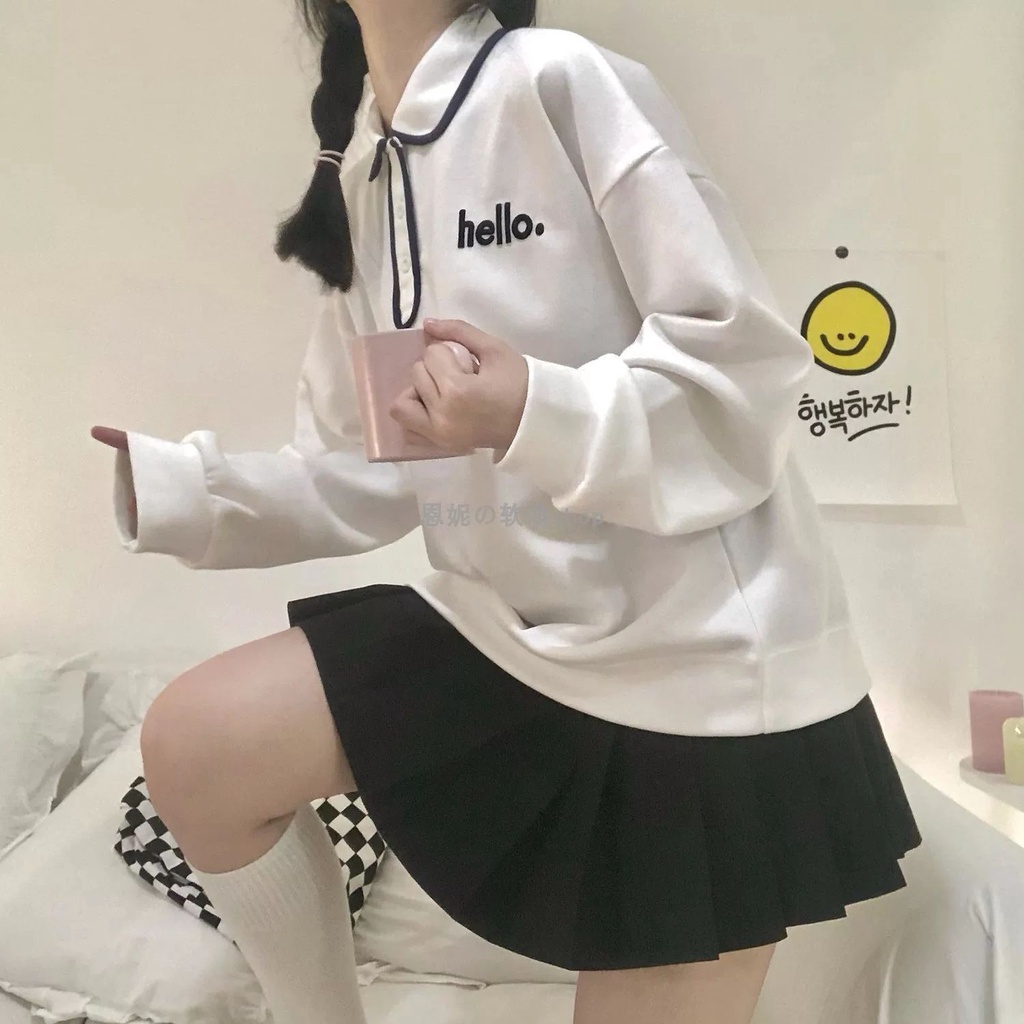 Áo Hoodie Tay Dài Dáng Rộng Thiết Kế Mới Thời Trang Theo Phong Cách Hàn Quốc Cho Nữ