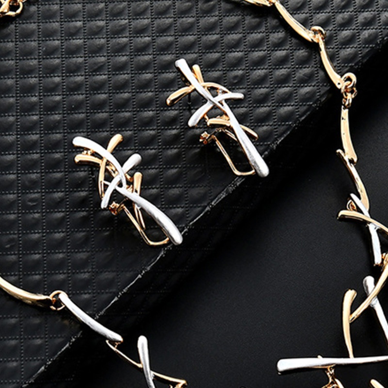 Bộ Vòng cổ + Bông Tai Hình Thánh Giá Có Thể Điều Chỉnh Kích Thước