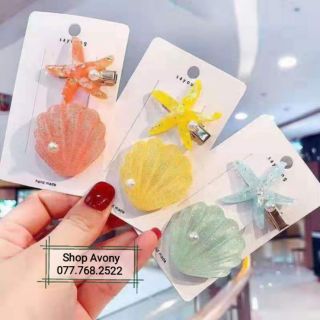 Set Kẹp tóc mái sao biển và vỏ sò