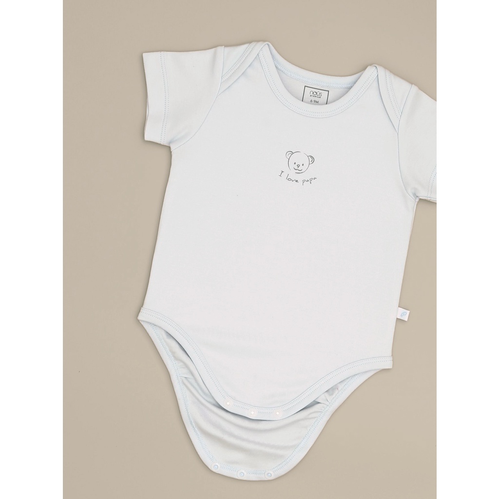 Quần áo liền thân cho bé Nous set 2 bộ liền thân ngắn tay xanh, hồng trắng size cho bé từ 6 tháng đến 18 tháng