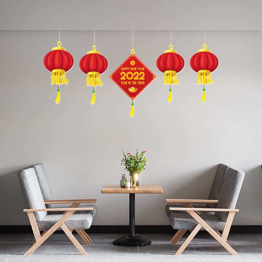 Decal Dán Cửa Kính Chủ Đề Tết 2022 | Hình Dán Con Hổ HPNY06