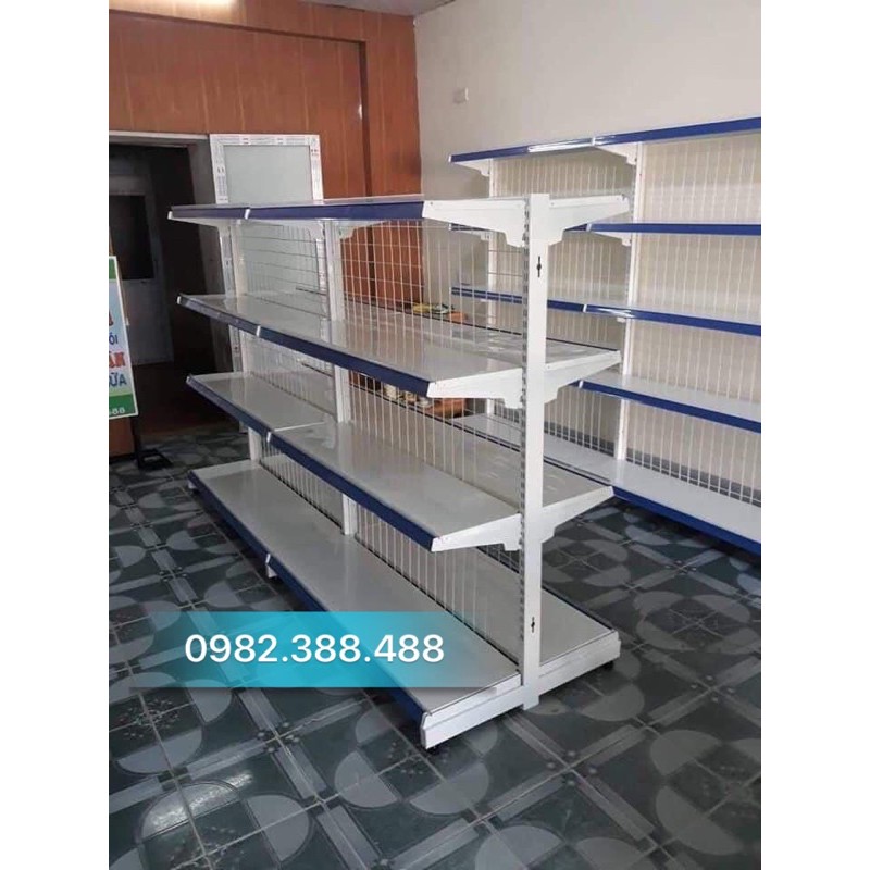 Kệ 2 mặt để hàng ( cao 1m5 dài 90cm 4 tầng )