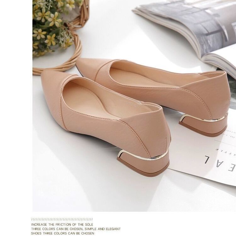 Giày Búp Bê Da Mềm Màu Trơn Dễ Phối Đồ Thời Trang Công Sở Cho Nữ
