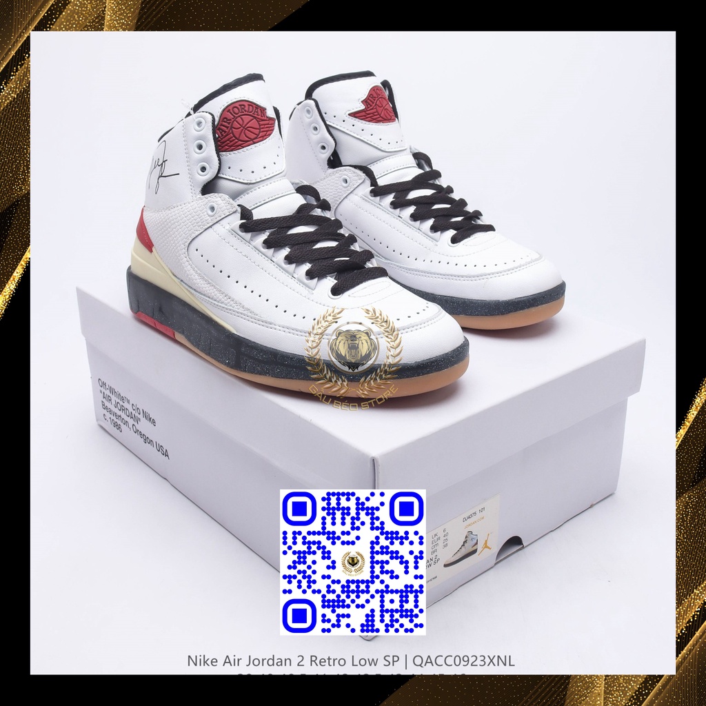 DJ4375-106 Nhận Order Giày Theo Mẫu,Size Loại Best Quality Sneaker ***White x Jordan AJ2 Low SP