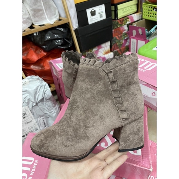 Giày bốt dusto da lộn sz 37