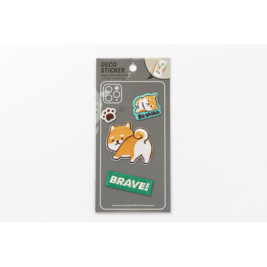 Sticker Trang Trí Case Điện Thoại ARTBOX Hàn Quốc Hình Chó Shiba Thêu Độc Lạ