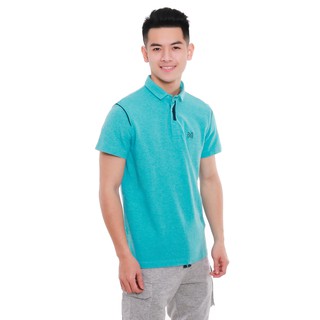 Áo Polo nam NARSIS vàng đồng chất cotton mềm mát co dãn cực thoải mái D8003 màu xanh ngọc phối ghi đậm