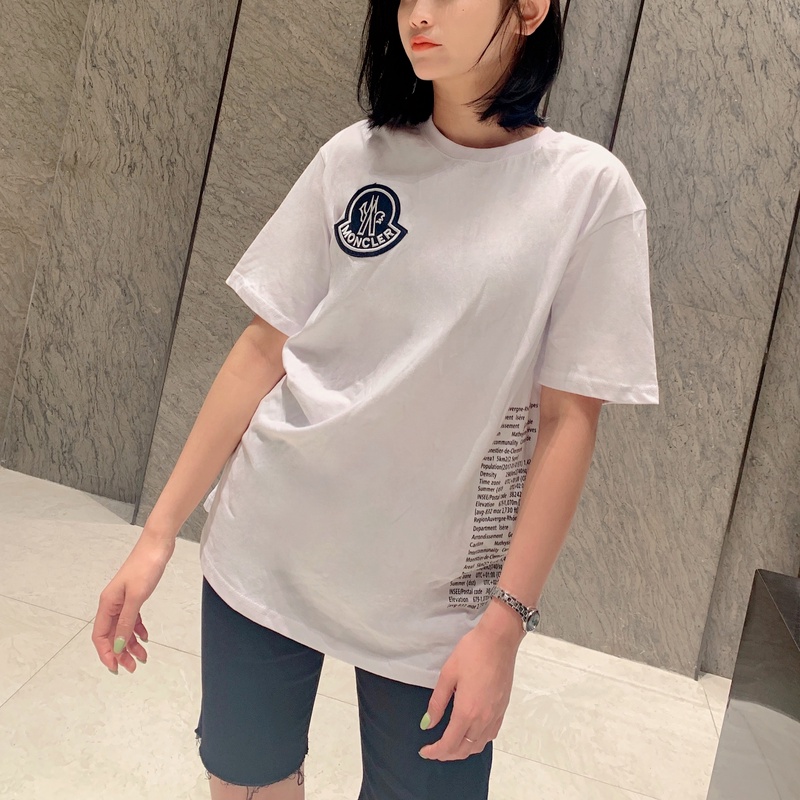 Moncle-R Áo Thun Ngắn Tay Cổ Tròn Thêu Chữ Phong Cách Cổ Điển Cho Nam Và Nữ