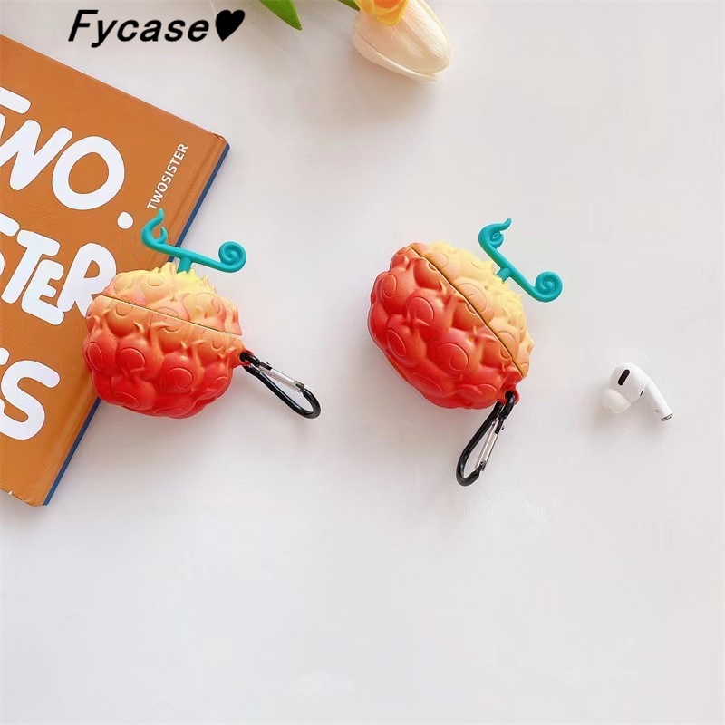 Vỏ Bảo Vệ Hộp Sạc Tai Nghe Airpod 1 2 Pro 3 Bằng Silicon Hình Trái Cây 3D Dễ Thương Chống Sốc