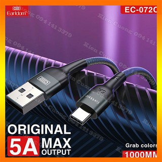Cáp sạc siêu nhanh 5a earldom ec-072c chân typec