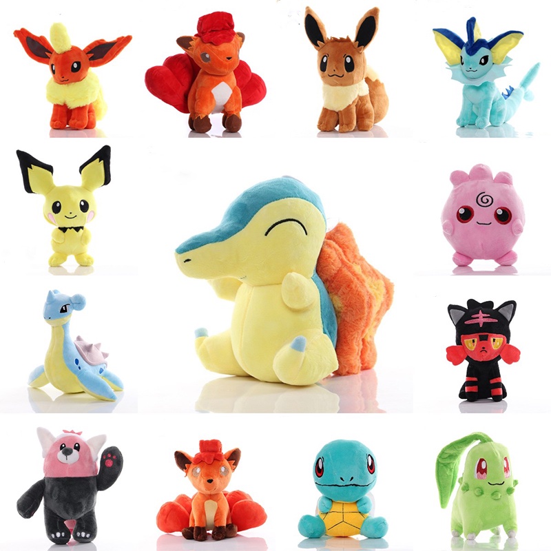 TAKARA TOMY Đồ chơi nhồi bông Hình Pokemon Đáng Yêu Pokemon Plush Charmander Squirtle Pikachu Plush Anime Stuffed Animal Toy Pokemon Plush Doll for Kid Birthday Christmas Gift