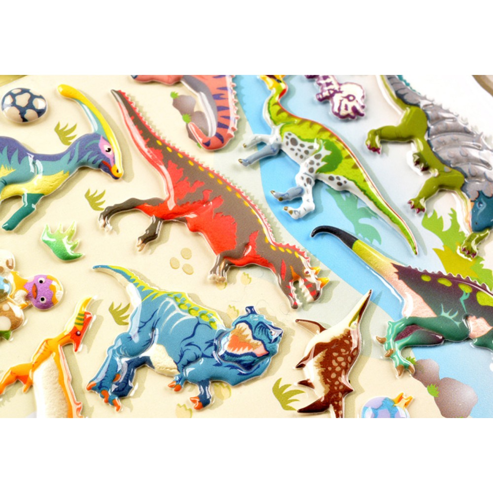 Sticker 3D chống thấm hình khủng long dán cho bé đồ chơi dán giải trí học thêm về khủng long