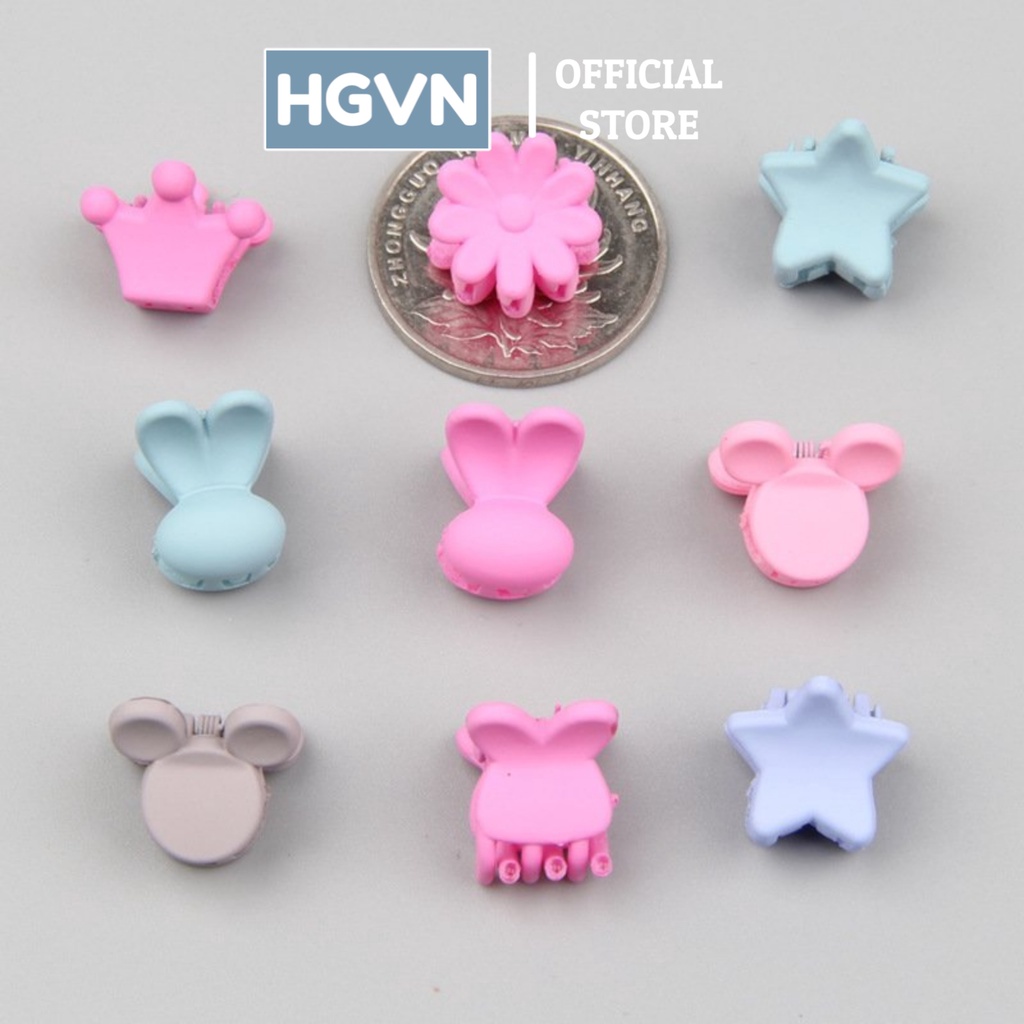 30 Cái / Túi Kẹp Toc Mini HGVN Dễ Thương Trái Tim Hoa Vương Miện Động Vật Đầy Màu Sắc Ngọt Ngào Cho Bé #75