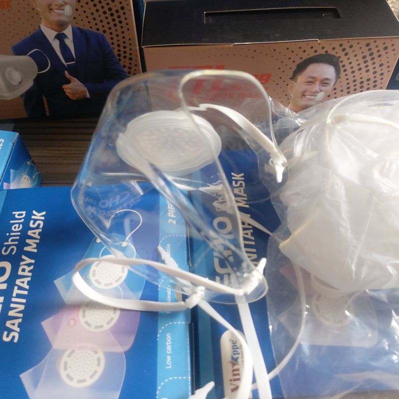 Combo 2 khẩu trang nhựa dẻo trong suốt cao cấp chính hãng