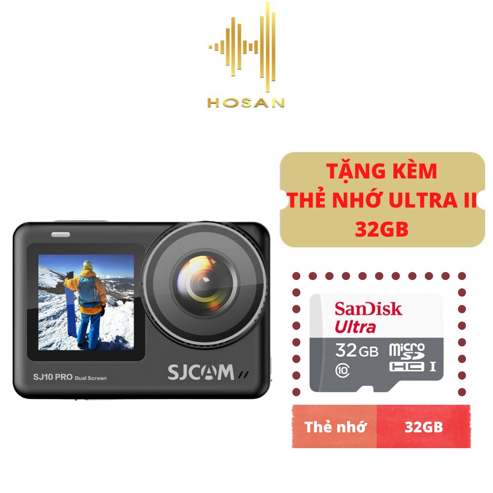 Camera hành trình HOSAN SJ10 Pro Dual Screen tặng kèm thẻ nhớ Micro Utra 32GB - Bảo hành 12 tháng
