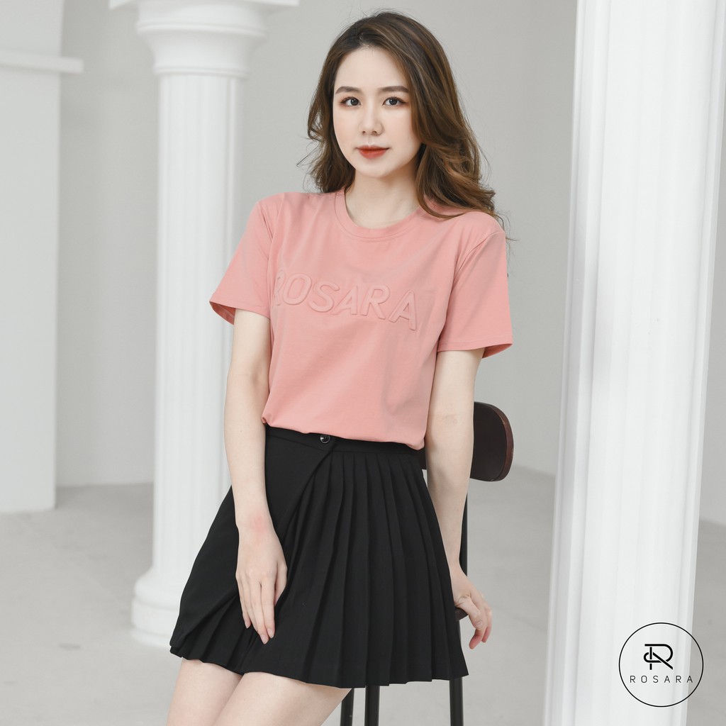 Chân váy thời trang nữ dáng xòe vạt xếp ly ROSARA SP96 | BigBuy360 - bigbuy360.vn