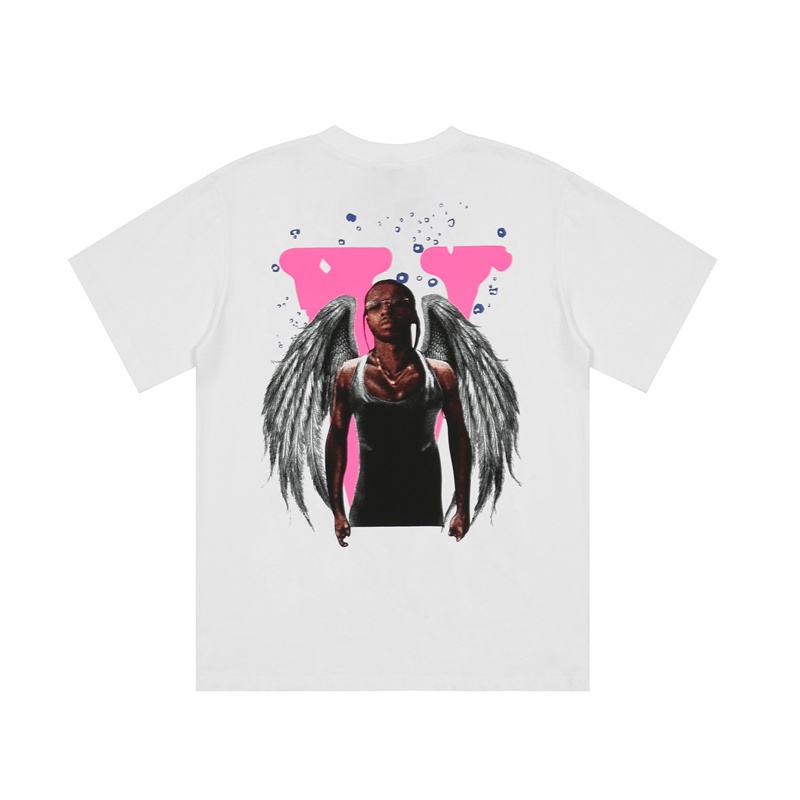 Áo Thun Cotton Tay Ngắn Dáng Rộng In Chữ Vl &amp; e Plus Size Phong Cách Thể Thao Thời Trang Đường Phố Cho Nam Và Nữ