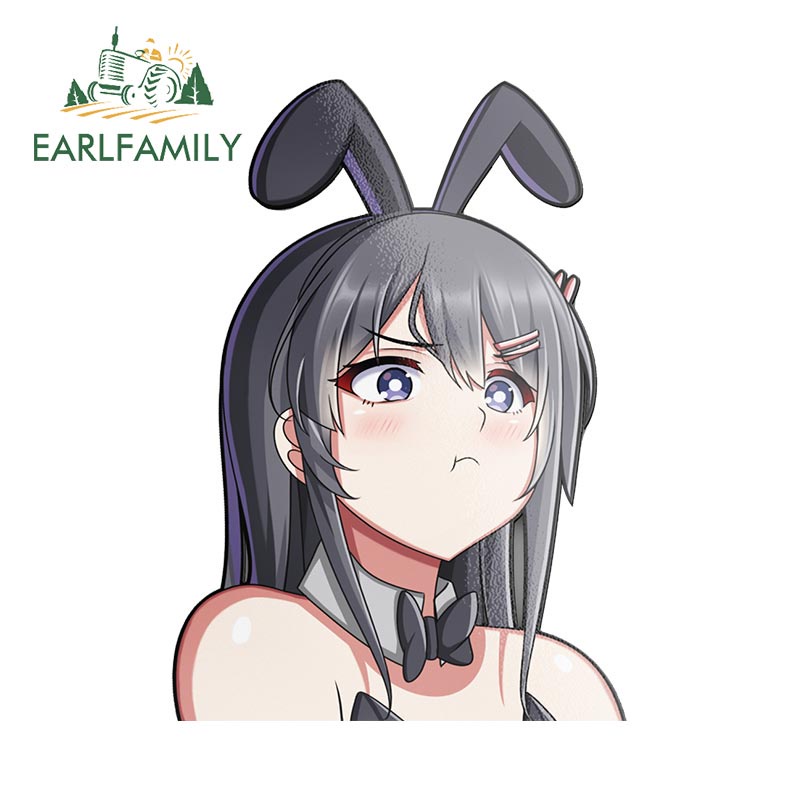 Earlfamily Hình Dán vinyl Hoạt Hình sakurajima Maid 13Cmx9.2Cm Chống Thấm Nước Trang Trí Xe Hơi