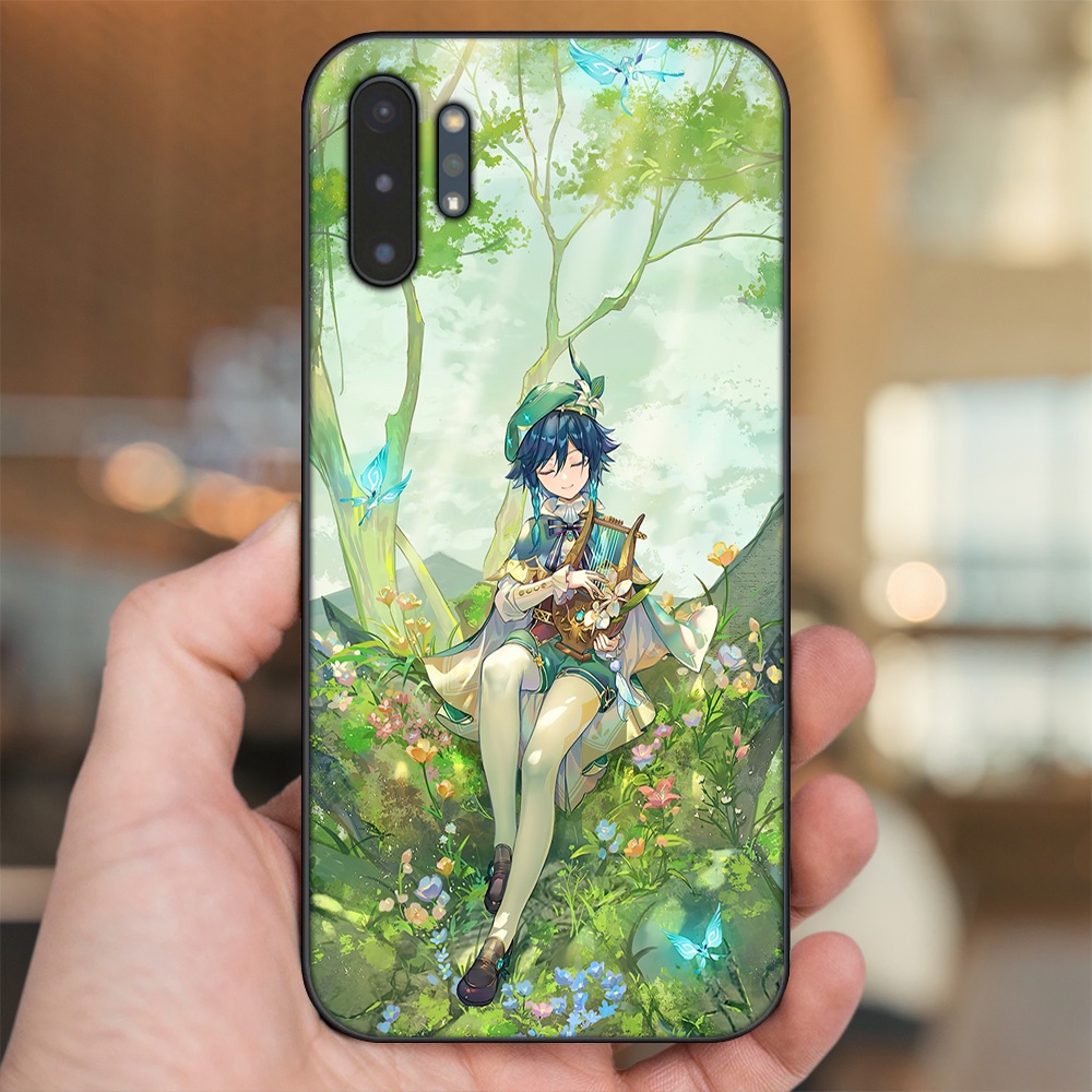 Ốp lưng Samsung Note 10 Plus viền đen in hình Venti Genshin Impact