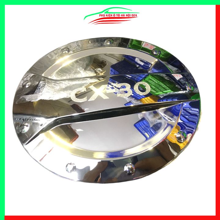 Ốp nắp xăng Mazda CX-30 CX30 mạ crom bảo vệ chống trầy trang trí ô tô