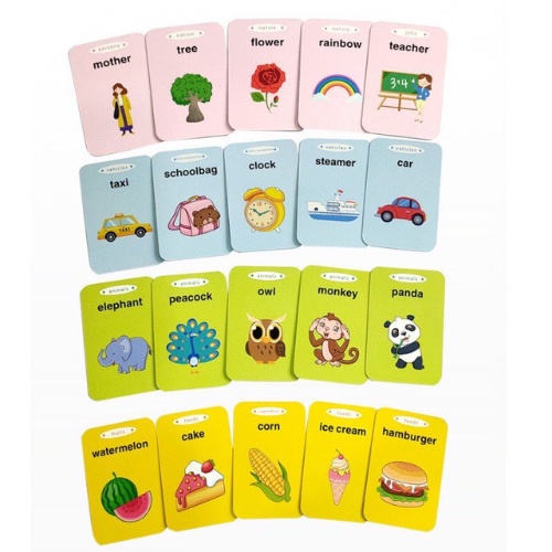 Máy đọc thẻ flashcard song ngữ Anh - Việt 112 thẻ 224 từ vựng + phát nhạc + 3 chế độ đọc thông minh cho bé