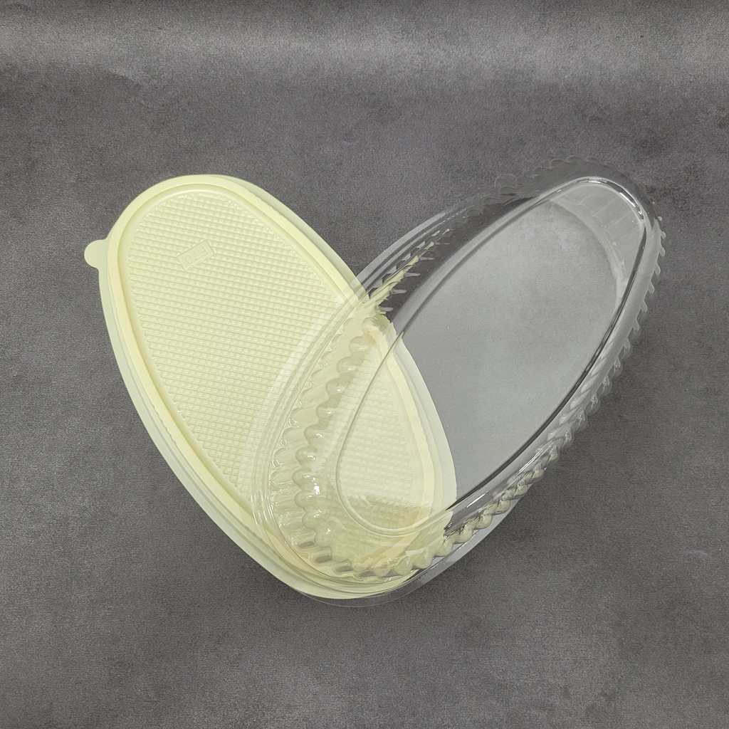 Set 25 hộp nhựa đựng bánh bông lan hình oval F70 (Đế Đen hoặc Đế Vàng) - Đại Vạn Phát