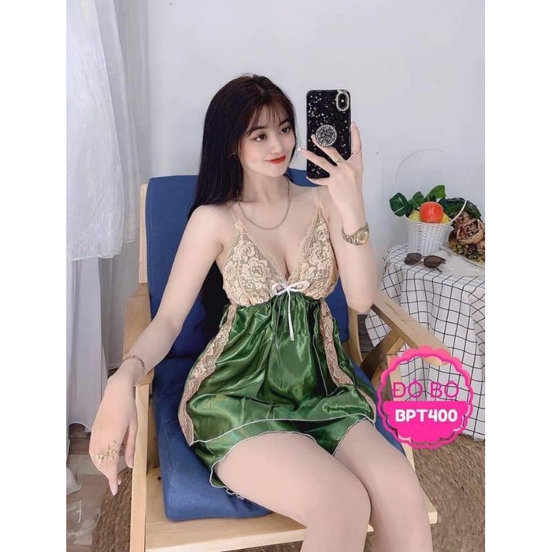 [Có size 68kg] Đồ ngủ sexy nữ 🔥 FREESHIP🔥Đồ ngủ 2 dây ren nude không mút, chất phi mịn quyến rũ 400 | BigBuy360 - bigbuy360.vn