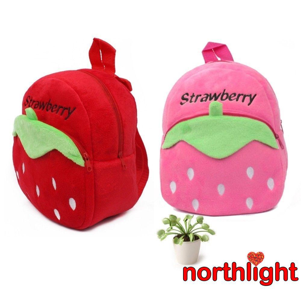 Ba lô tập đi hình trái dâu dễ thương cho bé