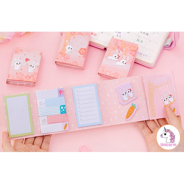 Set 240 tờ giấy nhớ - giấy ghi chú ra Rabbit siêu đáng yêu