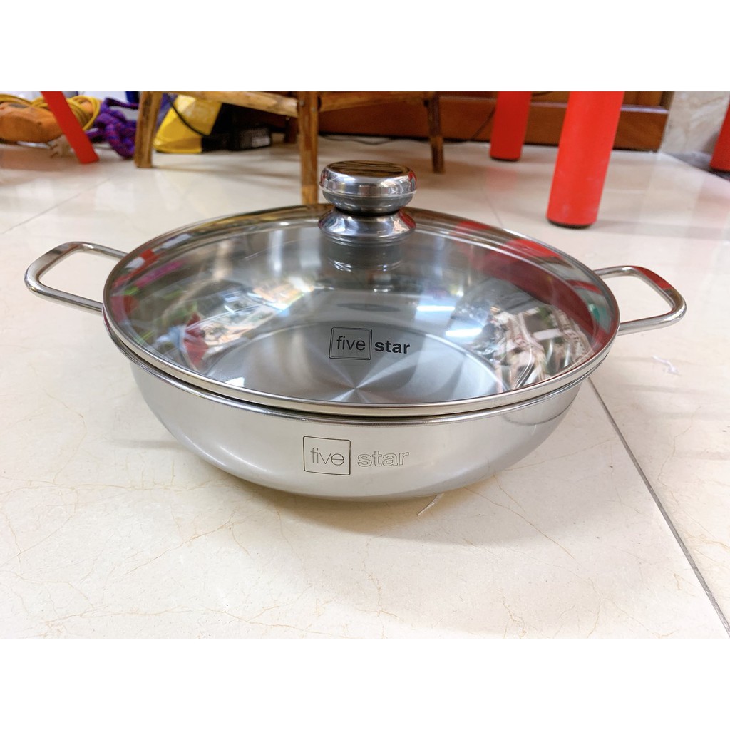 Nồi lẩu inox fivestar 3 đáy dùng được bếp từ 28cm