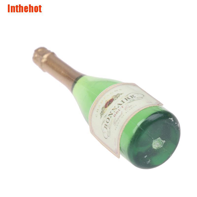 Set 2 mô hình chai sâm panh mini tỉ lệ 1:12 trang trí nhà búp bê