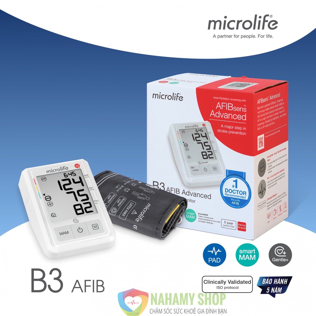 💓💓💓 MÁY ĐO HUYẾT ÁP BẮP TAY MICROLIFE B3 AFIB ADVANCED – CẢNH BÁO RUNG NHĨ VỚI 1 LẦN ĐO 💓💓💓