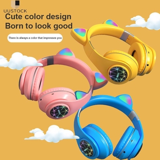 Tai Nghe Bluetooth Không Dây Hình Tai Mèo Có Đèn LED M2 Hỗ Trợ Thẻ Nhớ TF