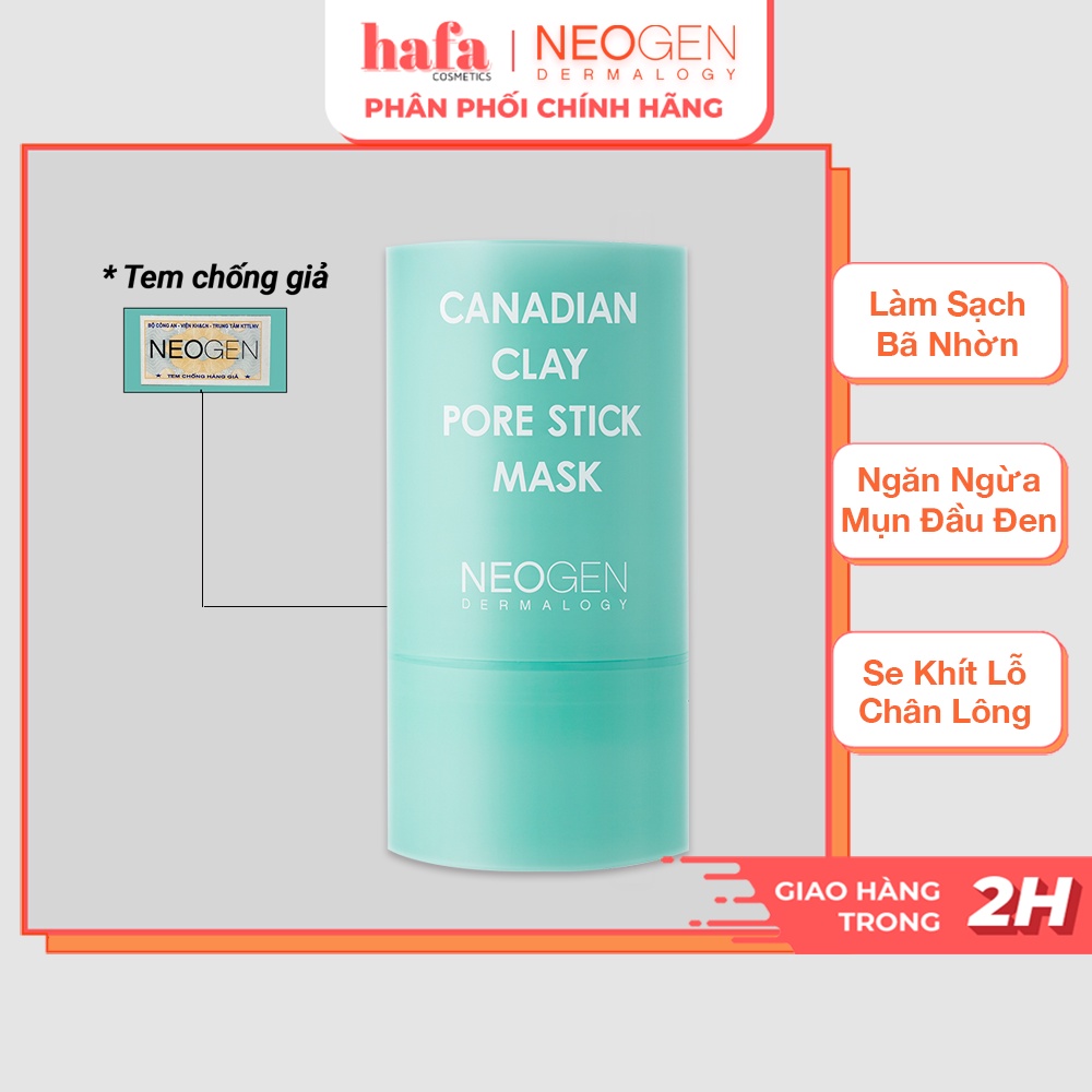 Thanh lăn đất sét giảm mụn đầu đen Neogen Canadian Clay Pore Stick Mask 28g _ Thanh lăn giảm mụn làm sạch da