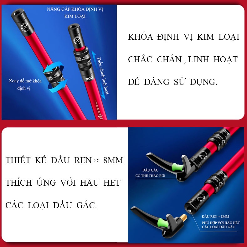 Gác Cần Câu Đài, Chống Cần Câu Đài Carbon Rice Fishing cao cấp có thể thu gọn KK-34