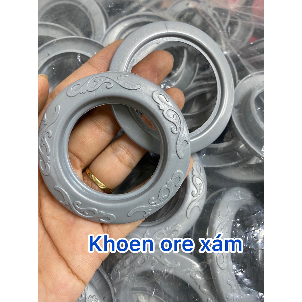 [PHỤ KIỆN RÈM]( COMBO 10 KHOEN ) Khoen nhựa ore màu xám may rèm cửa - 10.000 được 10 cái