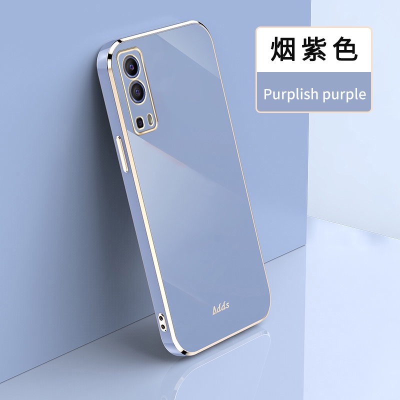 Ốp lưng Vivo Y72 5G Ốp Lưng Điện Thoại Silicon Mềm Chống Rơi Mạ Điện Màu Trơn Cho Vivo Y72 Y52 5G