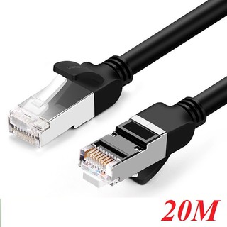 Ugreen 60819 20m màu đen cáp mạng lan cat 6 đầu bấm kim loại nw101