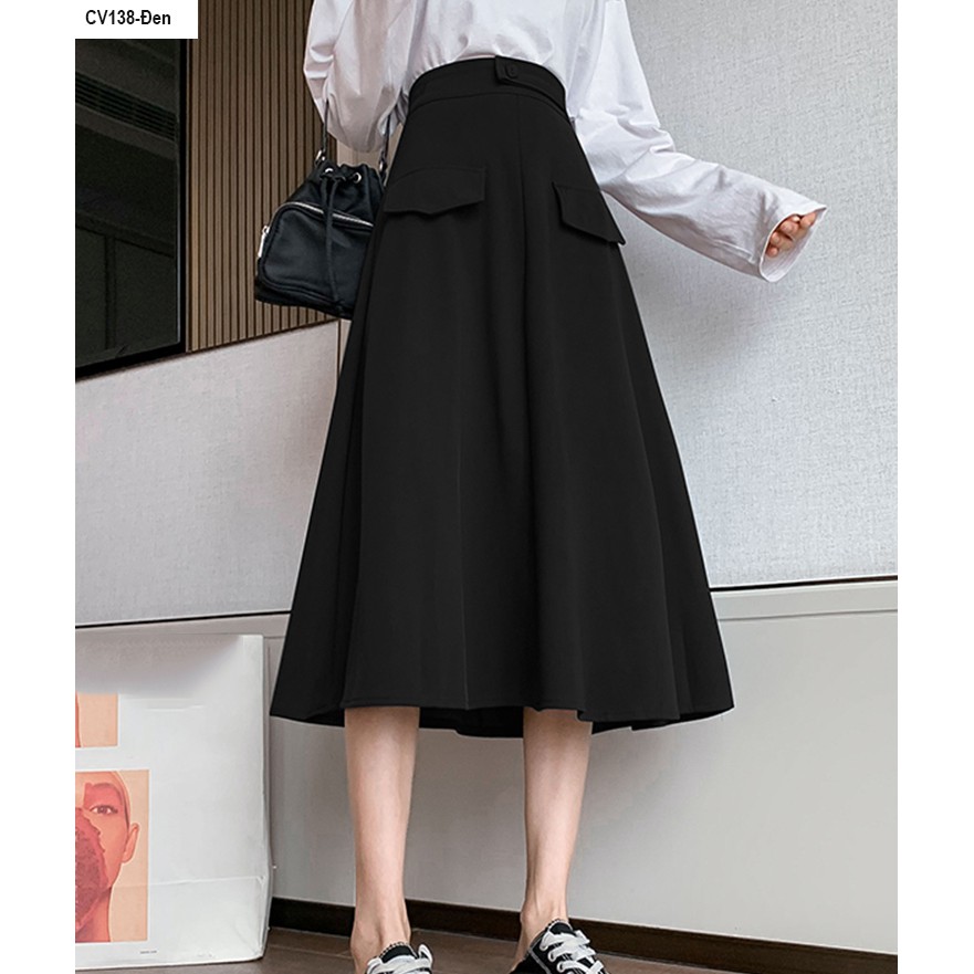 CV138- Chân Váy xòe phối túi kiểu | BigBuy360 - bigbuy360.vn