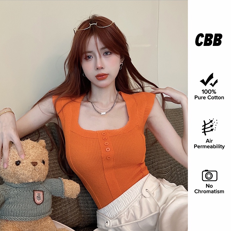 Áo croptop Nữ Hai Dây Cổ Vuông Phong Cách Hàn Quốc Áo Crop Top